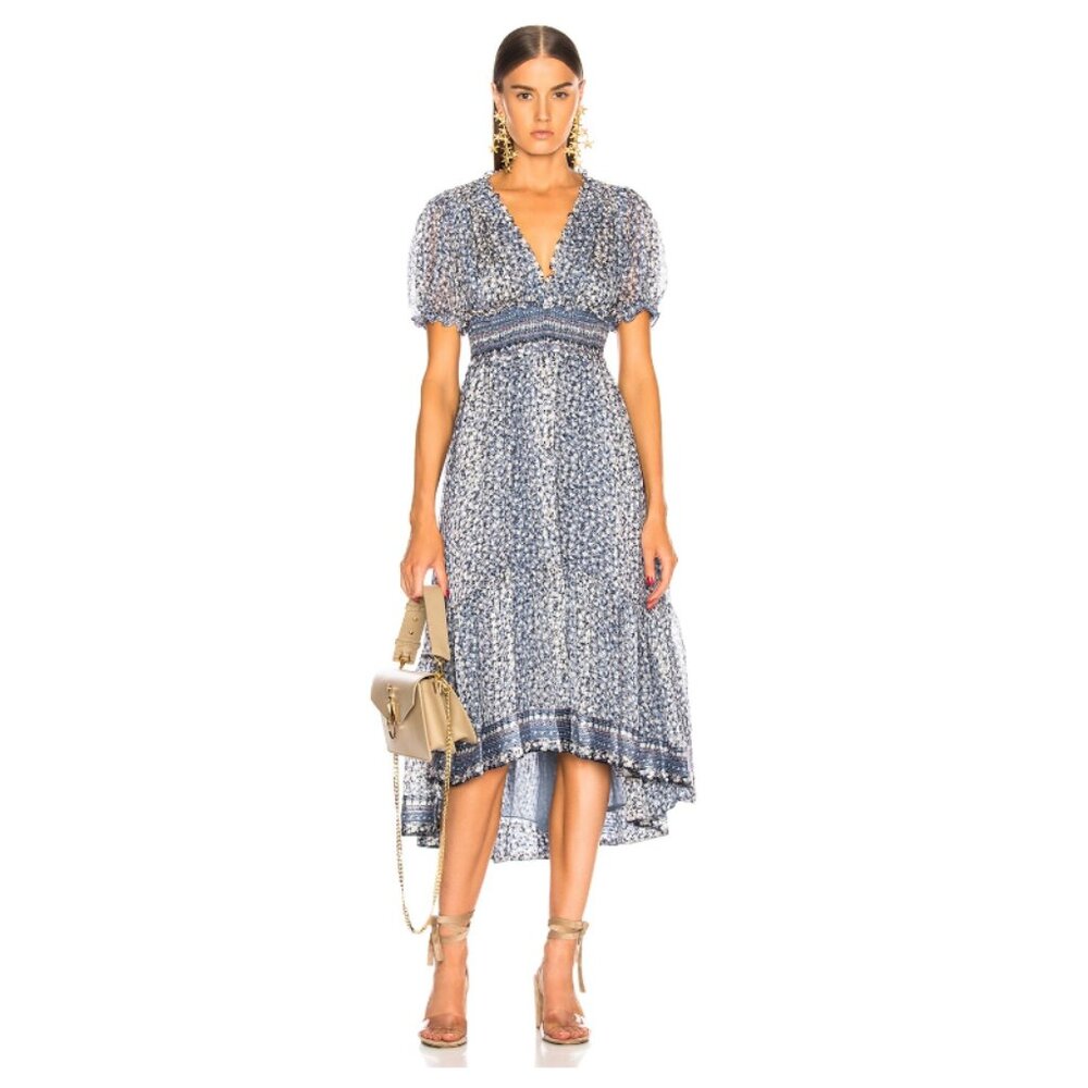 ⚡️Ulla Johnson Evania Silk Midi Dress in Sky Blue sz 2
